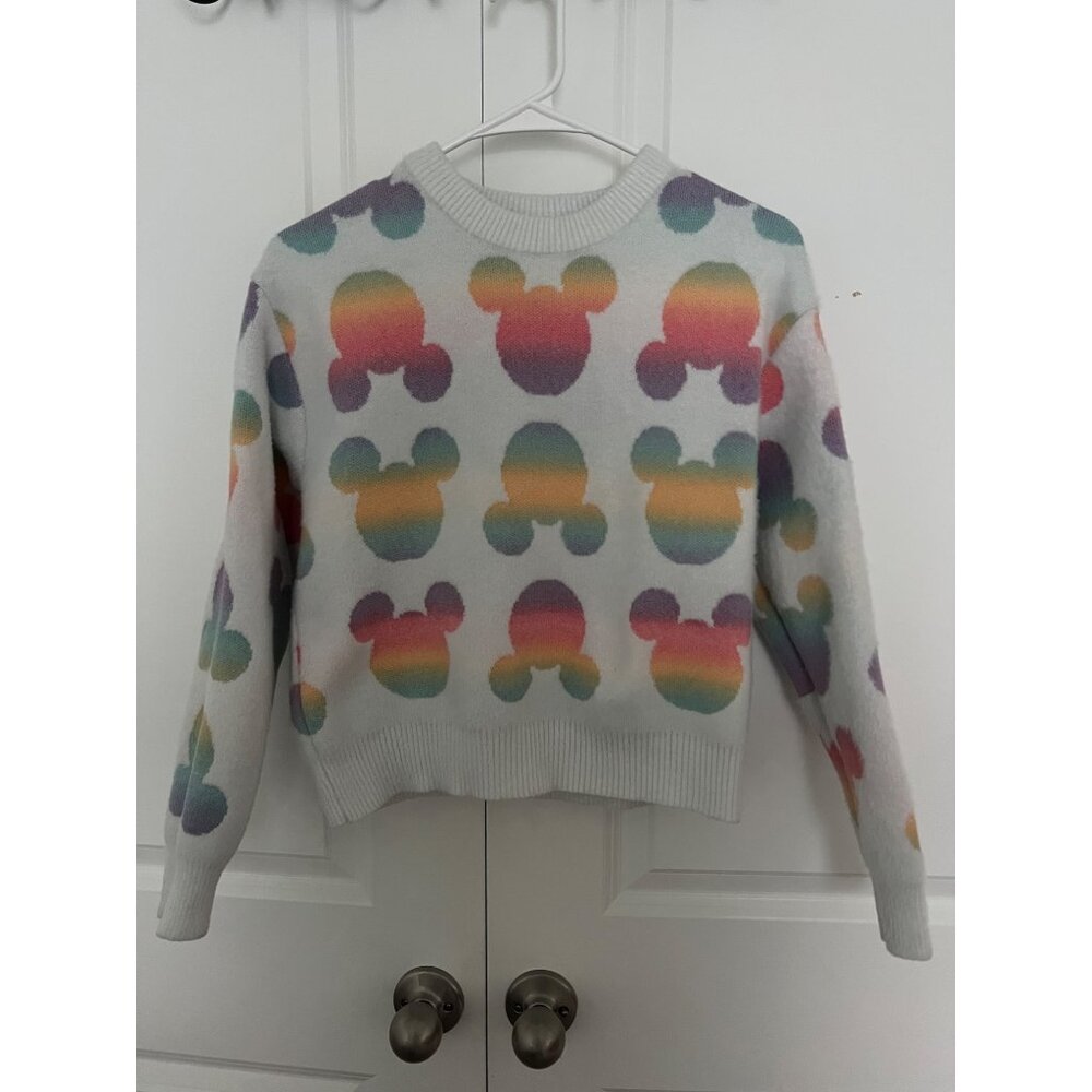 🩷 Disney Minnie Mouse Kids Rainbow Mickey Sweater – Size XL (14/16)